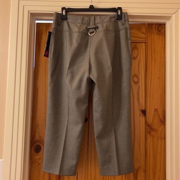 NWT Larry Levine Black & White Hounds Tooth Capris - Picture 2 of 11